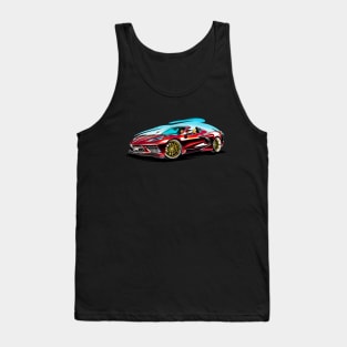 Red Mist HTC C8 Corvette Supercar Racecar Muscle Car Red Hardtop Convertible Corvette C8 Tank Top